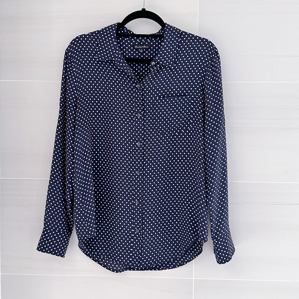 Madewell Broadway & Broome Polka Dot Silk Blouse